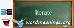 WordMeaning blackboard for literate